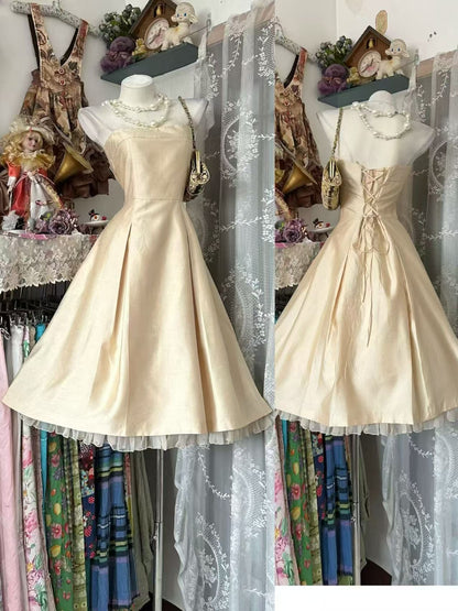 Strapless A Line Champagne Homecoming Dress Short Birthday Dresses