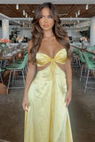 Strapless Pink Back Tie A-line Formal Dress Stylish Party Dresses
