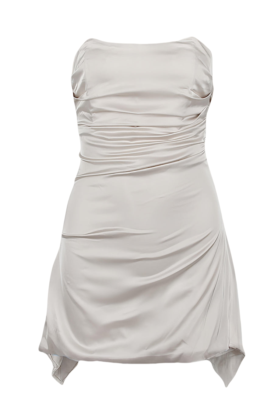 Strapless Irregular Hem Sheath Short Dress Mini Party Dresses