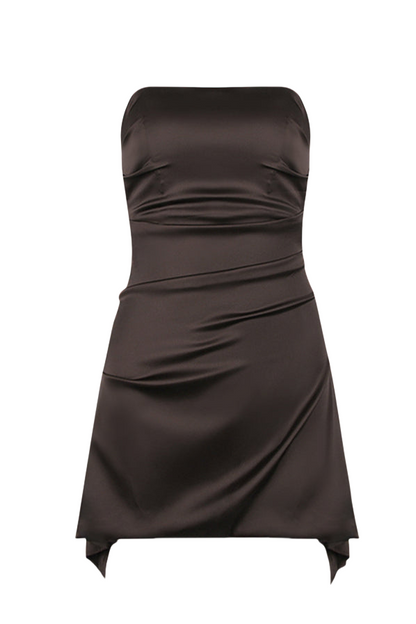 Strapless Irregular Hem Sheath Short Dress Mini Party Dresses