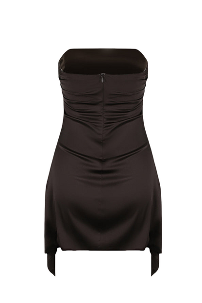 Strapless Irregular Hem Sheath Short Dress Mini Party Dresses