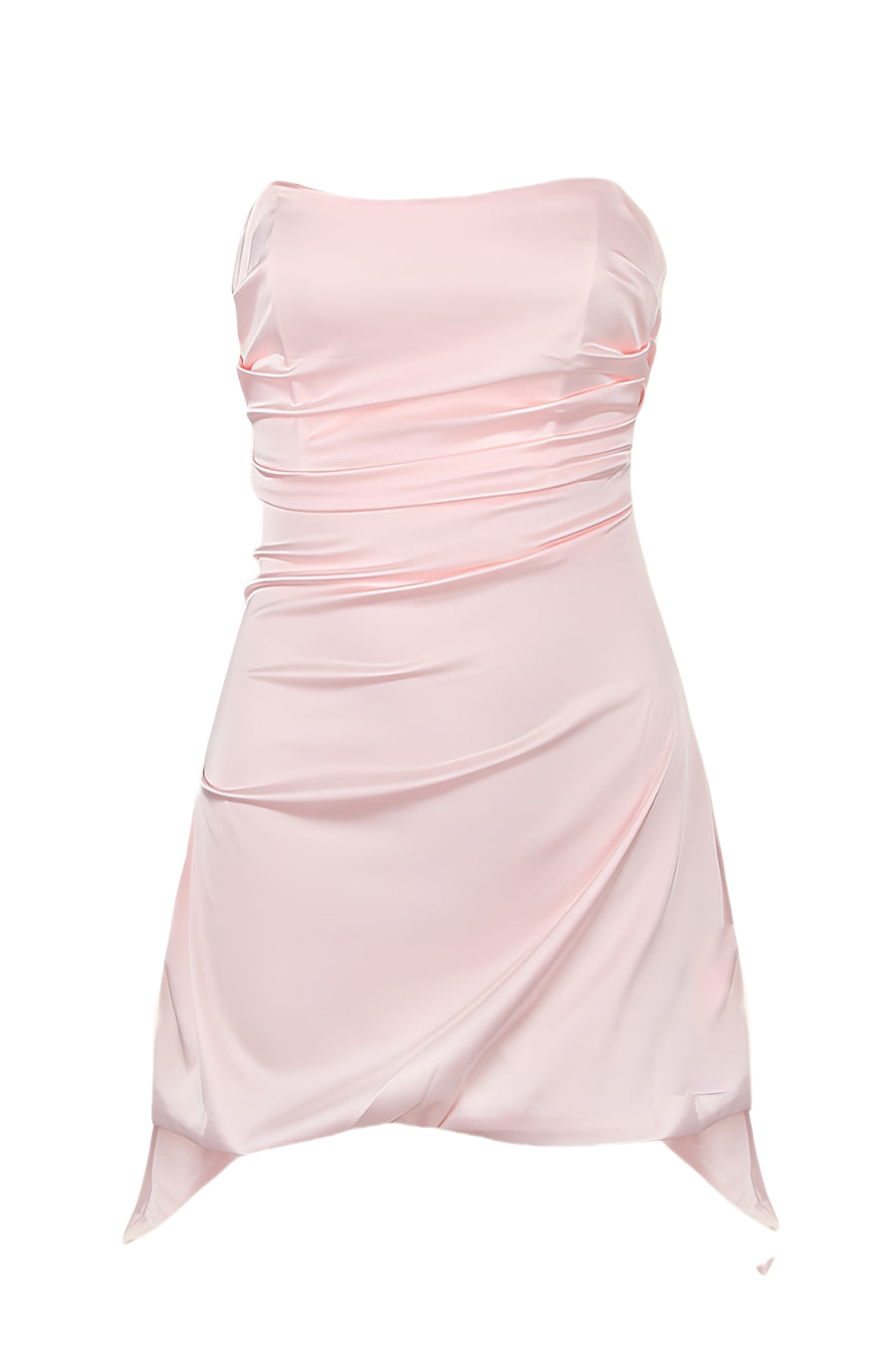 Strapless Irregular Hem Sheath Short Dress Mini Party Dresses