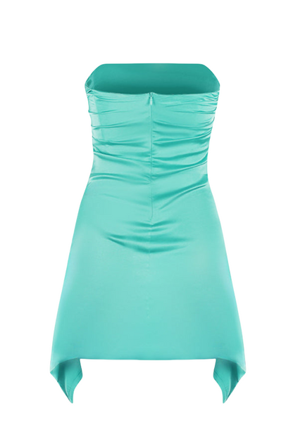 Strapless Irregular Hem Sheath Short Dress Mini Party Dresses