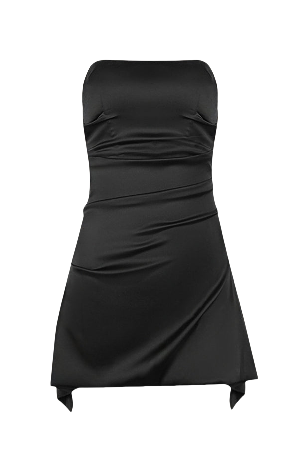 Strapless Irregular Hem Sheath Short Dress Mini Party Dresses