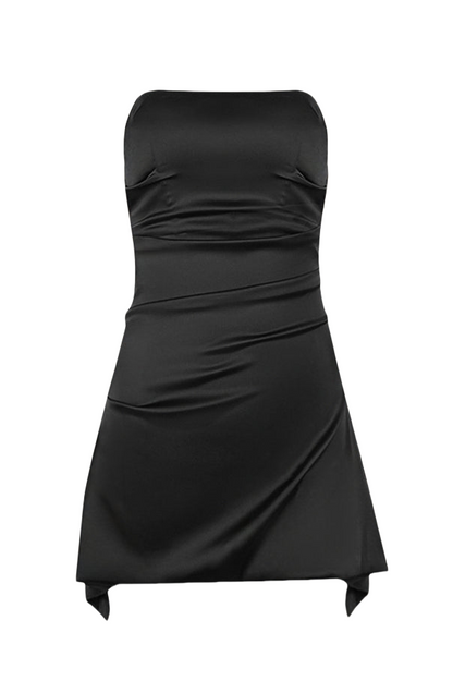 Strapless Irregular Hem Sheath Short Dress Mini Party Dresses