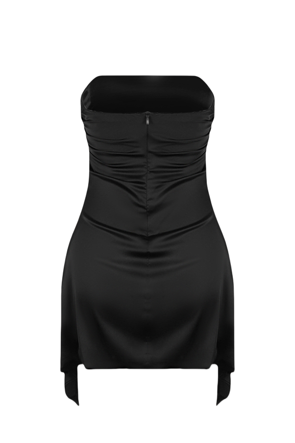 Strapless Irregular Hem Sheath Short Dress Mini Party Dresses