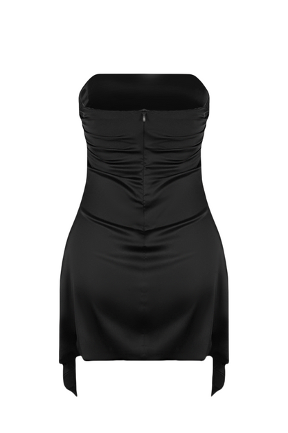 Strapless Irregular Hem Sheath Short Dress Mini Party Dresses