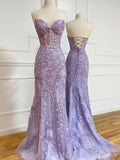Mermaid Lace Long Prom Dresses, Formal Evening Dress Open Back