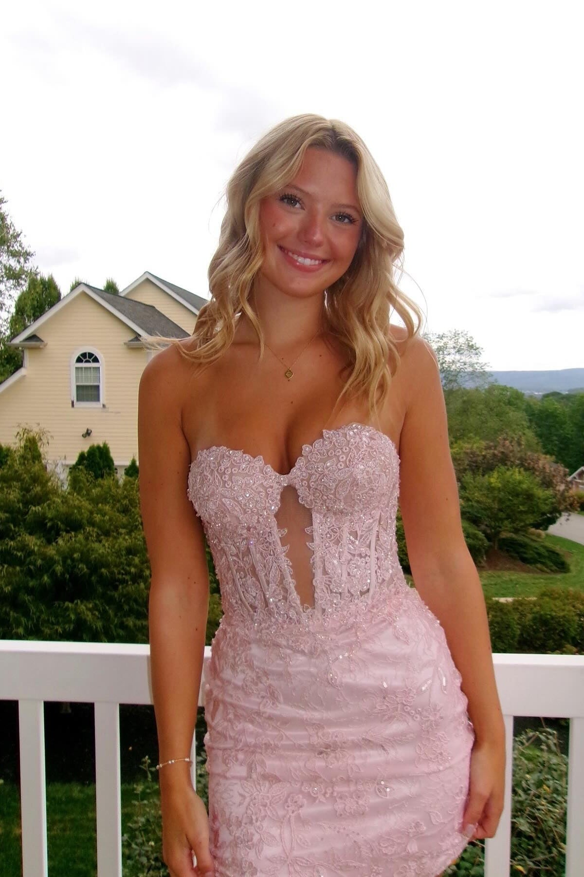 Sweetheart Pink Appliques Bodycon Short Dress Party Wear