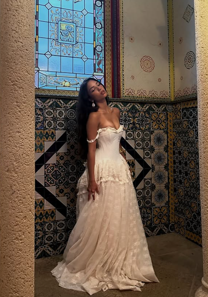 Vintage Ball Gown Wedding Dresses Off the Shoulder Elegant Party Dress Woman
