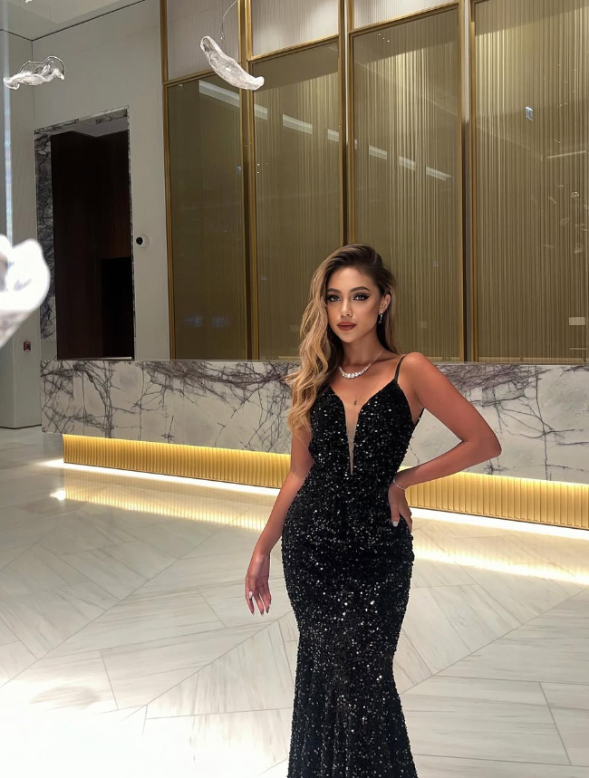 Unique Mermaid Black Sequin Long Prom Dress Maxi Dresses – jkprom