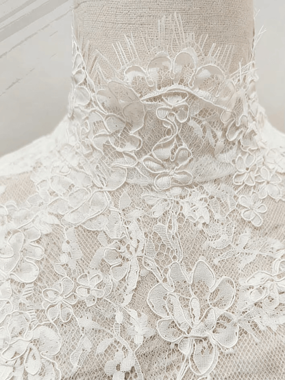 Gogerous Lace Wedding Jacket Long Sleeves White Ivory Bridal Bolero Wedding Dress