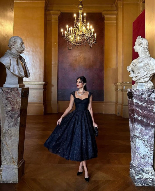 Elegant A-line Birthday Party Dress Dark Navy Formal Dresses