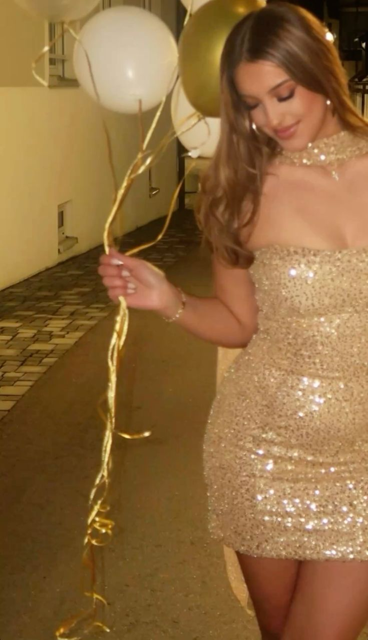 Sparkly Gold Sequin Sheath Birthday Dress Short Cocktail Dresses