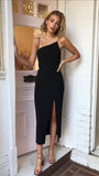Simple Black Cocktail Outfit Formal Party Dress