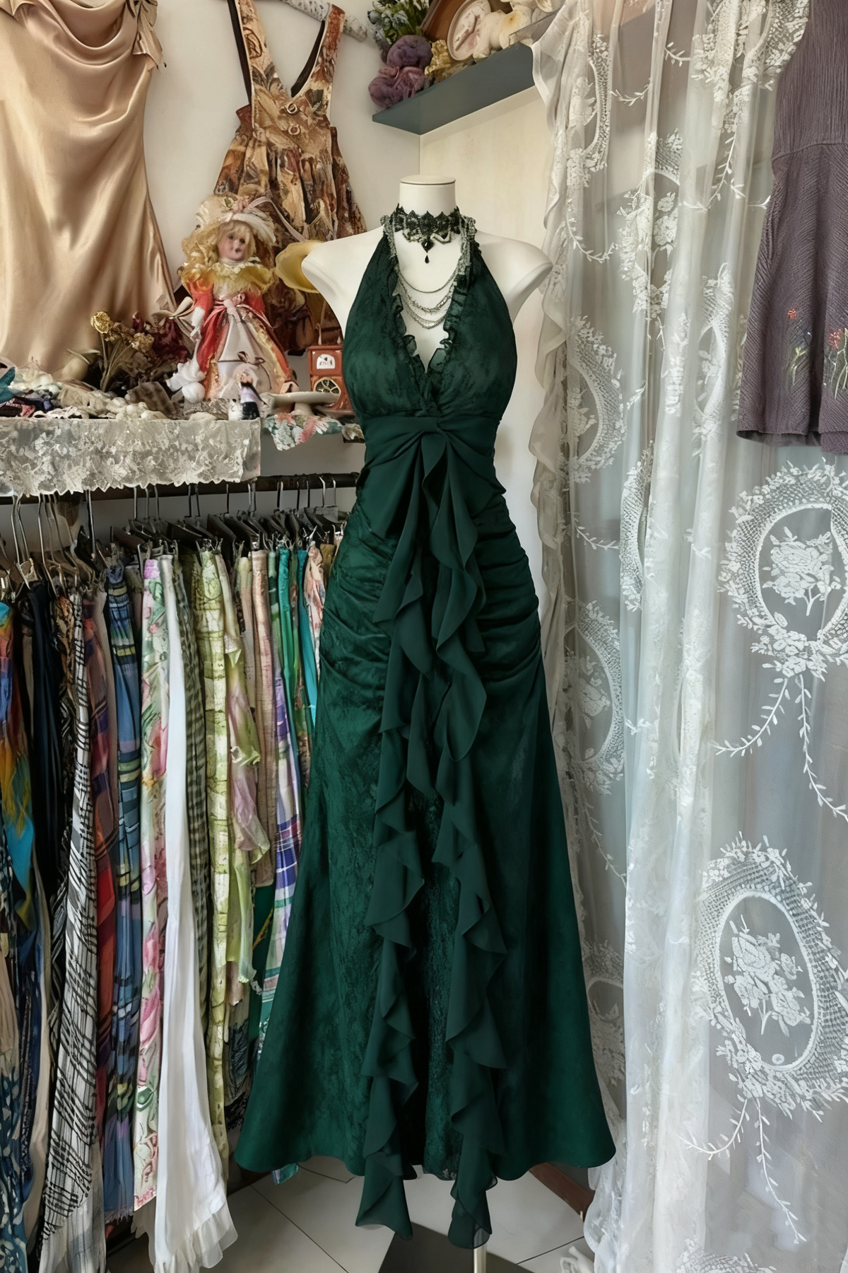Black Elegant Vintage Prom Party Gown A Line Evening Dress