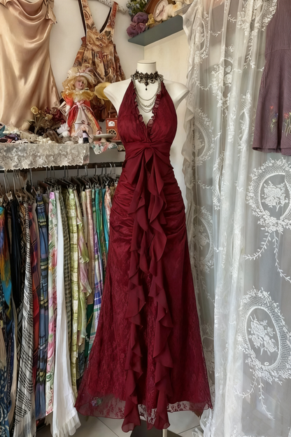Black Elegant Vintage Prom Party Gown A Line Evening Dress