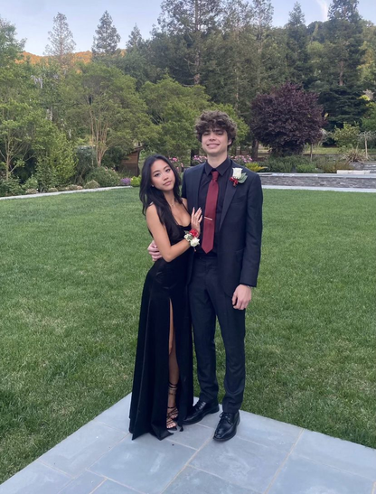simple strapless black wedding party dress