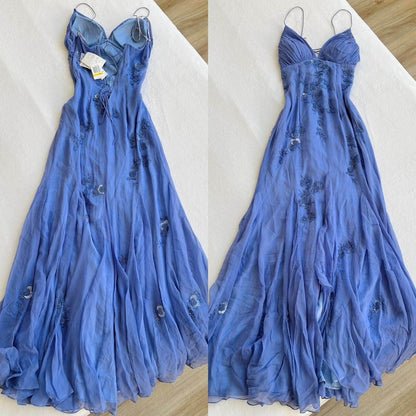 Blue Long Prom Dresses,Evening Gown,Party Dresses,Formal Dress