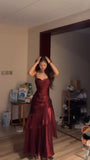Burgundy Fashion Long Prom Dresses Formal Graduation Dress
