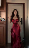 Burgundy Prom Dresses Long Elegant Formal Dress
