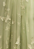 Fairtale Prom Dress Green Elegant Lace Maxi Dresses with Slit
