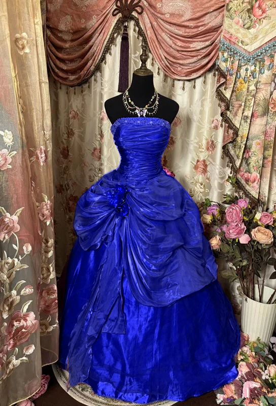 Purple Strapless Prom Dress Ball Gown Quinceanera Dresses