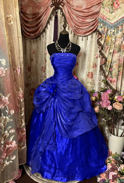 Purple Strapless Prom Dress Ball Gown Quinceanera Dresses