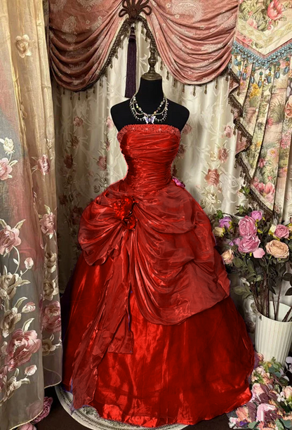 Purple Strapless Prom Dress Ball Gown Quinceanera Dresses