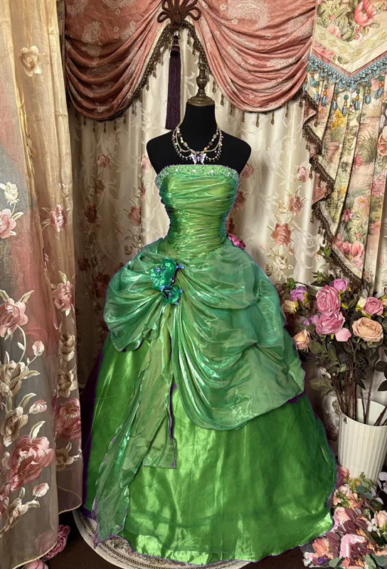 Purple Strapless Prom Dress Ball Gown Quinceanera Dresses