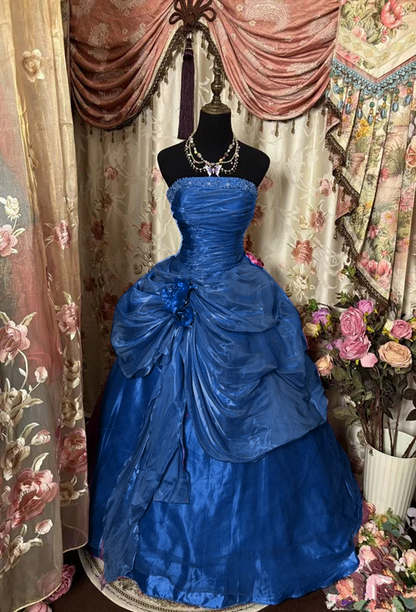 Purple Strapless Prom Dress Ball Gown Quinceanera Dresses