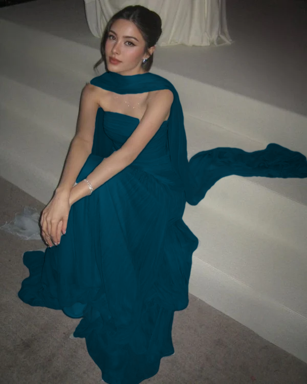 Long Prom Dresses Strapless A-Line Tulle Formal Occasion Dress Elegant