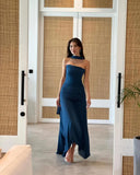 Elegant Strapless Chiffon Prom Dresses Long Fancy Gala Evening Gown
