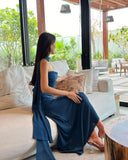 Elegant Strapless Chiffon Prom Dresses Long Fancy Gala Evening Gown