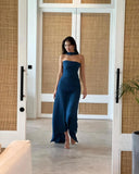 Elegant Strapless Chiffon Prom Dresses Long Fancy Gala Evening Gown