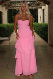 Spaghetti Strap Long Maxi Dresses Long Evening Party Gowns