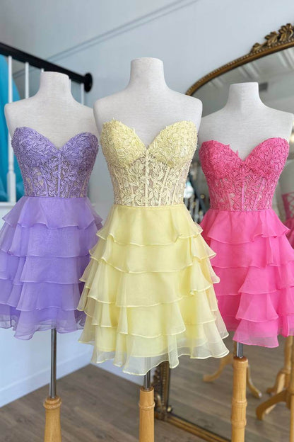 Fancy Short Homecoming Dresses Formal Mini Dress with Applique