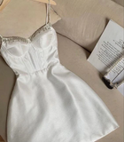 cute a line beaded a line satin semi formal dresses