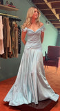Light Blue Elegant Long Mermaid Evening Dress Formal Dresses