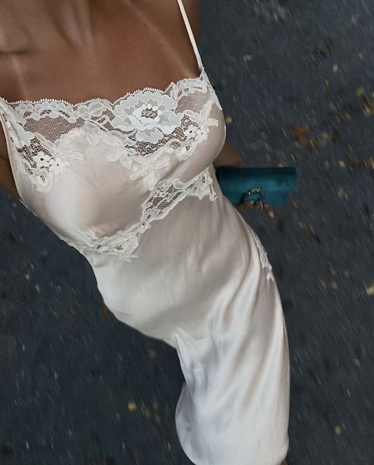 Sexy Spandex Satin Party Dresses Wedding Guest Dress with Slit