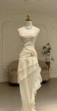 Elegant Irregular Graduation Dress Long Maxi Prom Gown