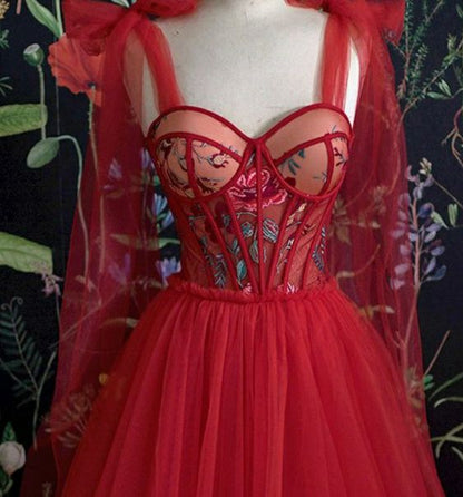 Red Long Evening Dress Elegant,Best Formal Dress