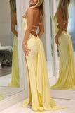 Yellow Mermaid Prom Dress with Train Gala Dresses
