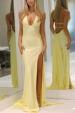 Yellow Mermaid Prom Dress with Train Gala Dresses