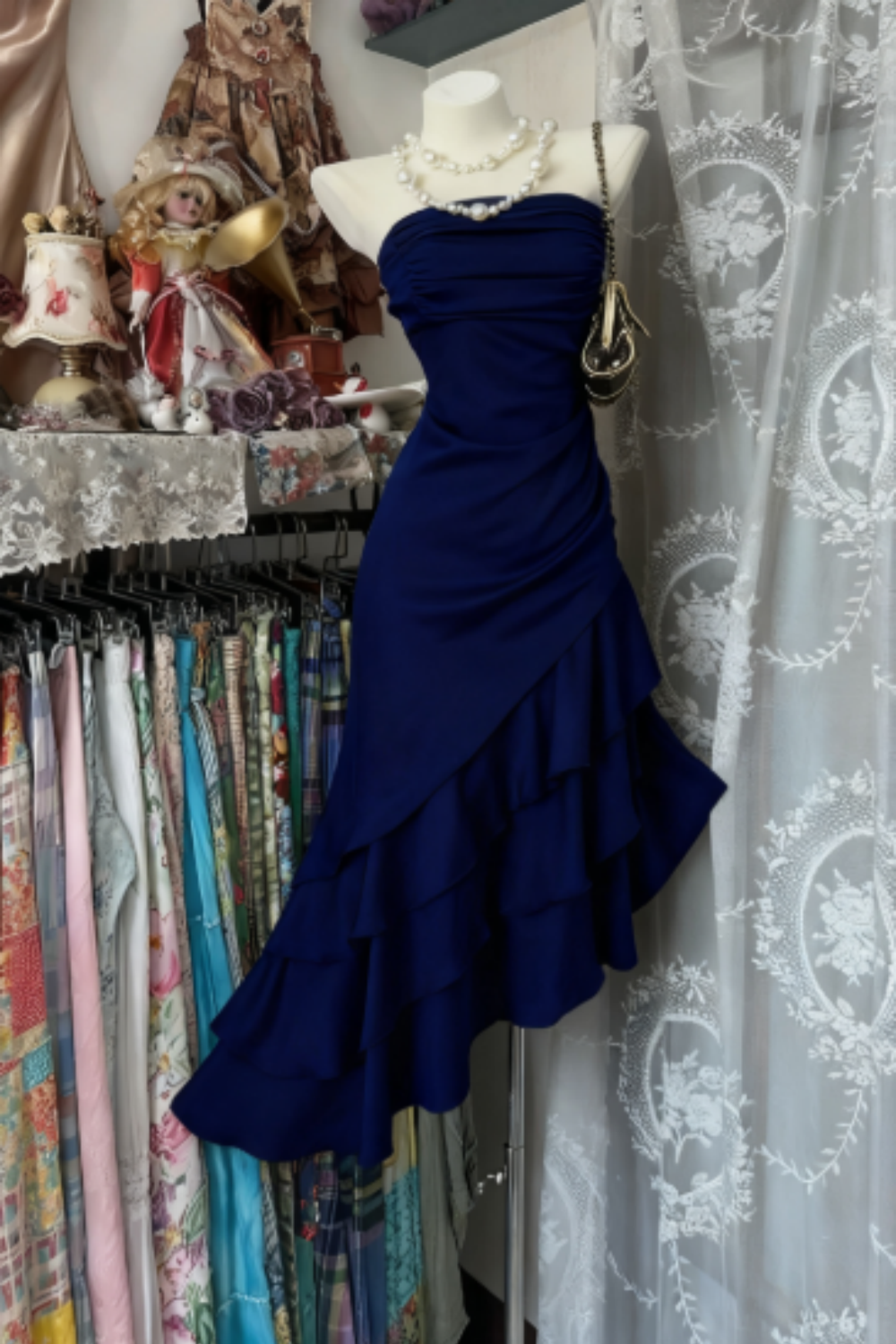 Champagne Short Ruffle Satin Homecoming Dress Birthday Dress Asymmetric