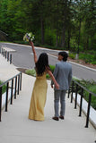 Unique Gold Fitted Prom Dresses Long Graduation Dress