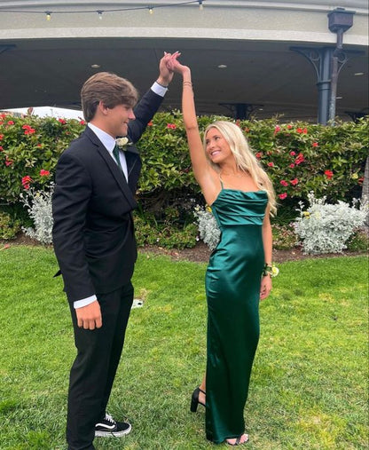 Dark Green Satin Prom Dresses Elegant Party Dress Woman jkprom Dark Green Satin Prom Dresses Elegant Party Dress Woman jkprom