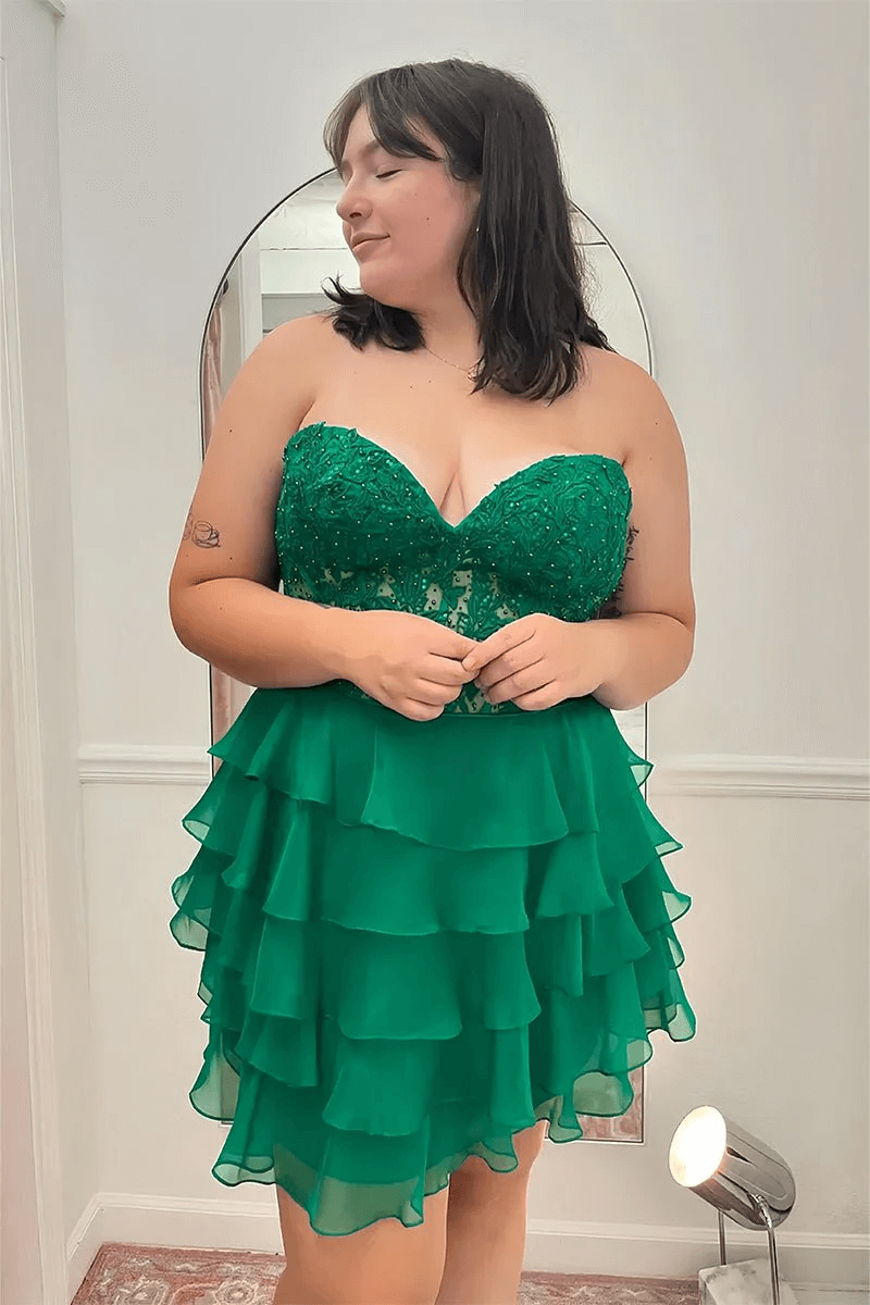 Fancy Short Homecoming Dresses Formal Mini Dress with Applique