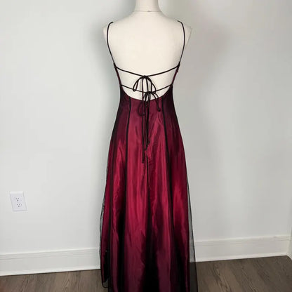 Burgundy Straps Exquisite Beaded Long Formal Dress Woman Party Dresses