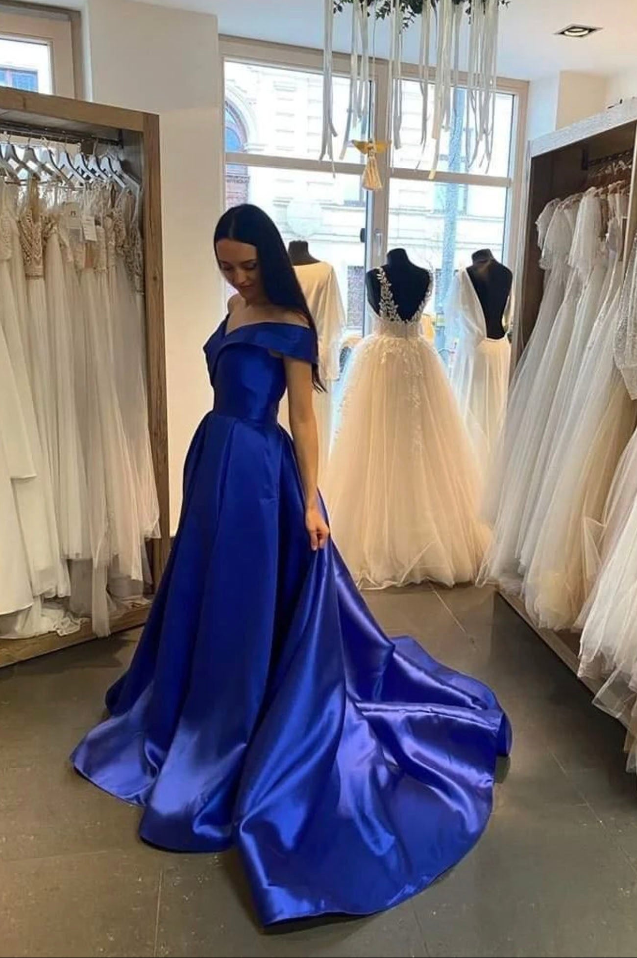 Simple V-Neck Satin Long Prom Dress, Royal Blue Formal Dresses jkprom Simple V-Neck Satin Long Prom Dress, Royal Blue Formal Dresses jkprom